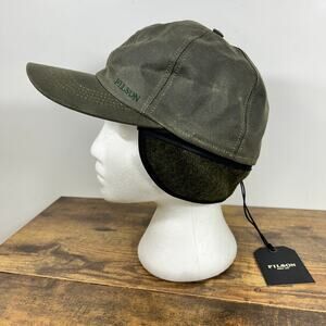 FILSON INSULATED Tin Cloth Cap OTTER GREEN L USA Made NWT
